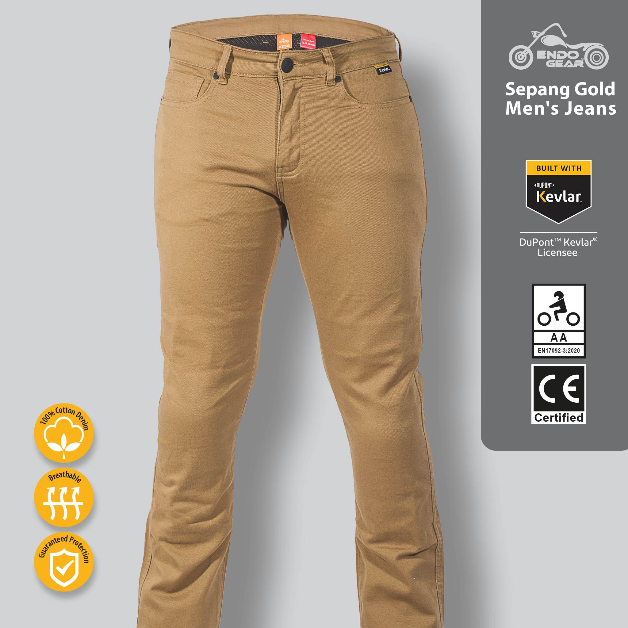 Lemant Men’s Gold Sepang Jeans – Stylish Durable Denim