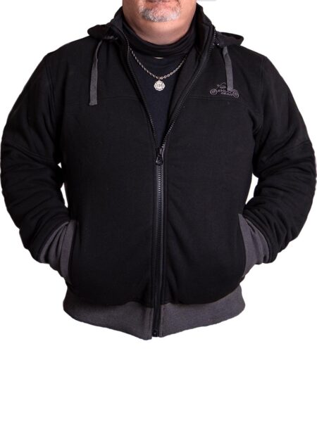 Lemant Kevlar Motorcycle Hoodie – Black Protective Riding Gear