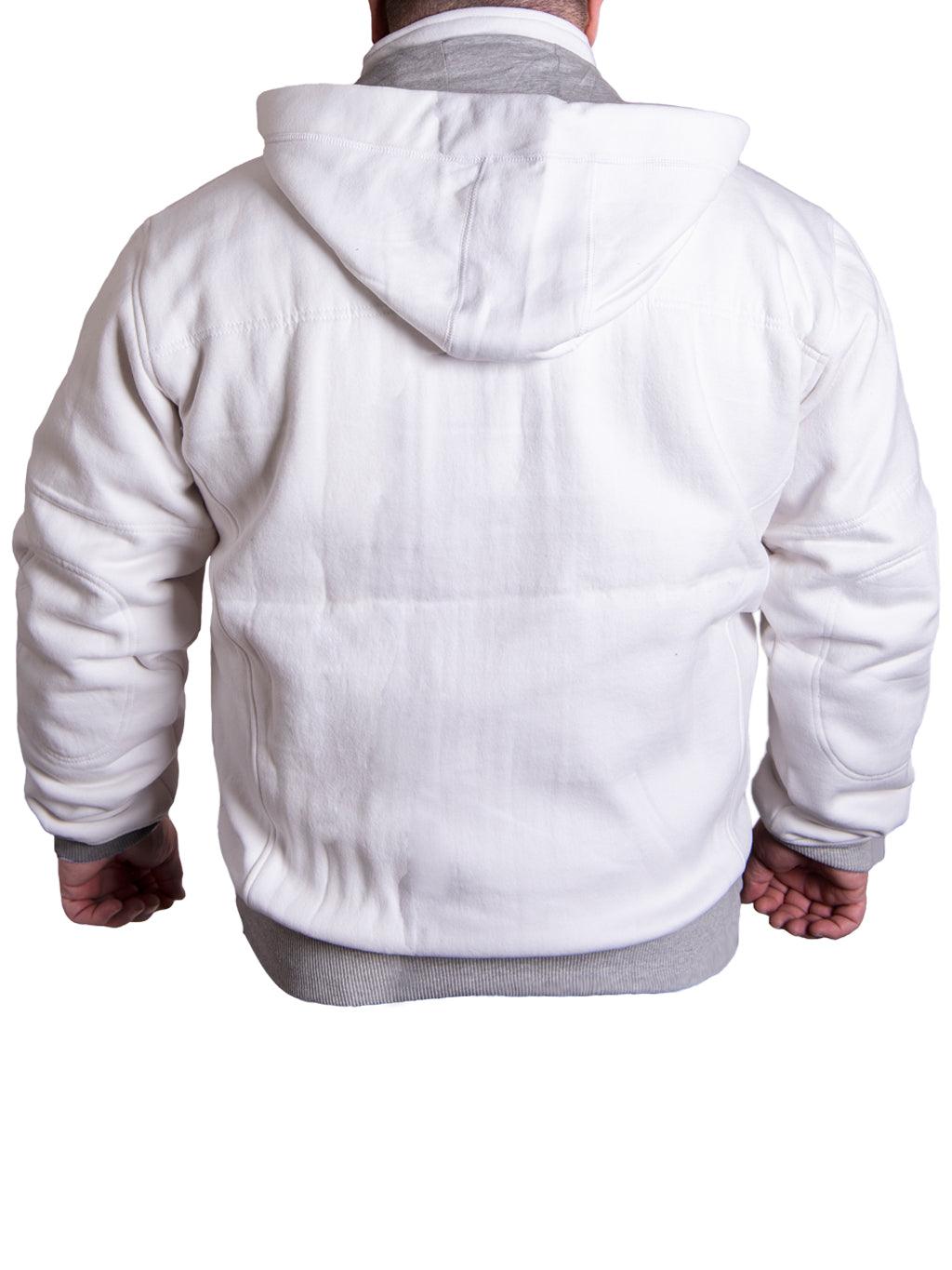 Lemant Kevlar Motorcycle Hoodie – White Protective Riding Gear - Image 2