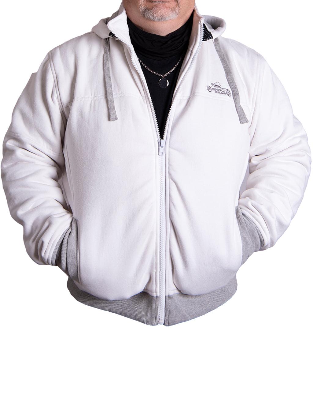 Lemant Kevlar Motorcycle Hoodie – White Protective Riding Gear