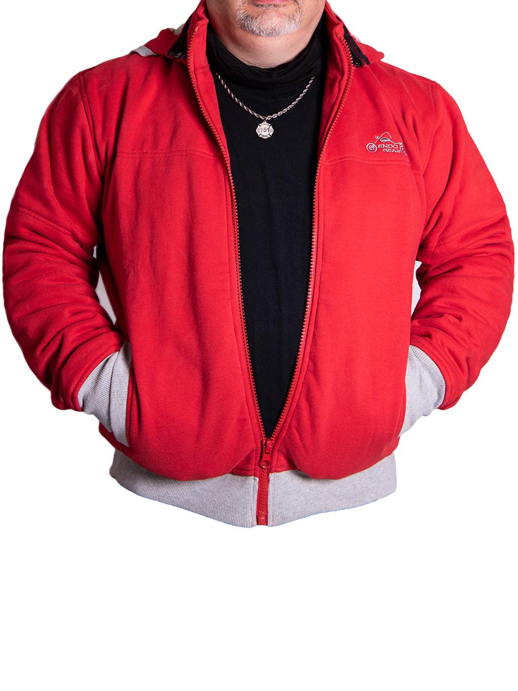Lemant Kevlar Motorcycle Hoodie – Red Protective Riding Gear